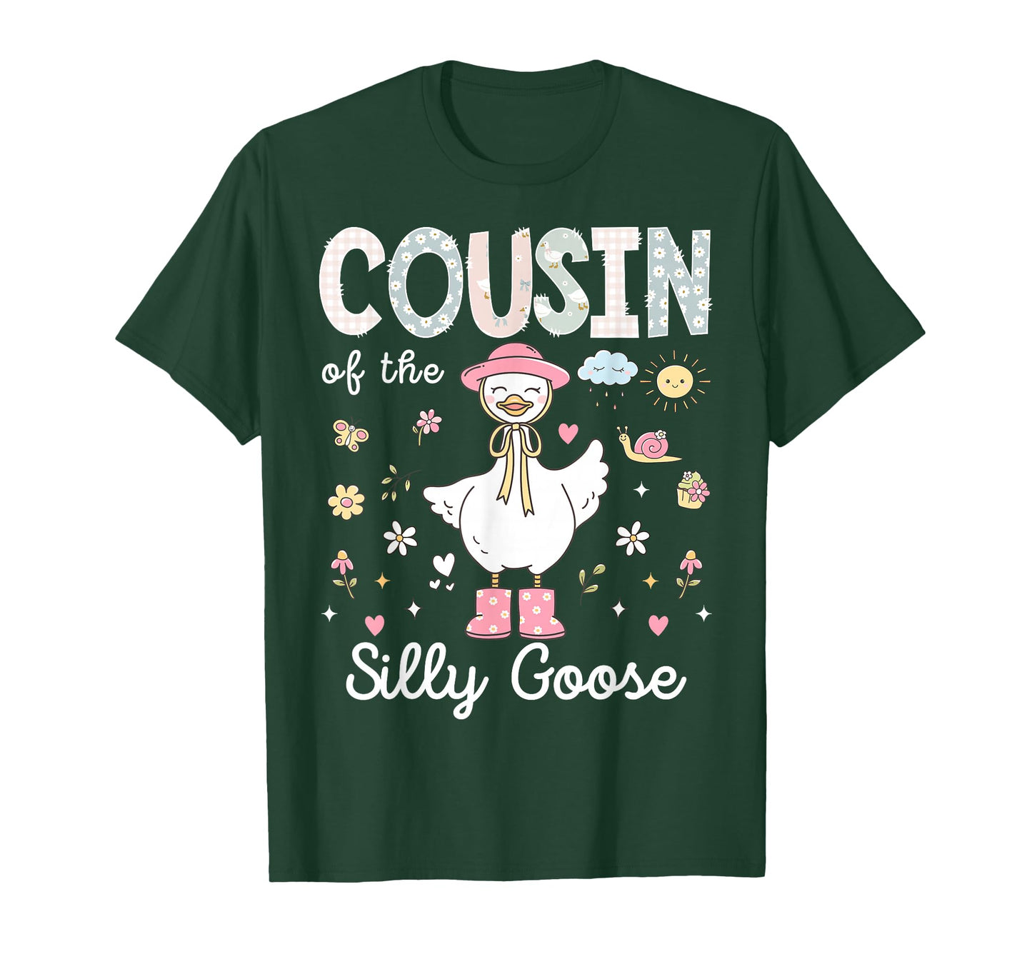 Cousin of The Silly Goose 1st Birthday Girl Family Matching T-Shirt