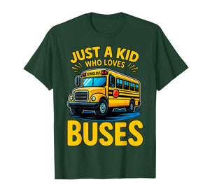Just a Boy who Loves Buses School Bus T-Shirt