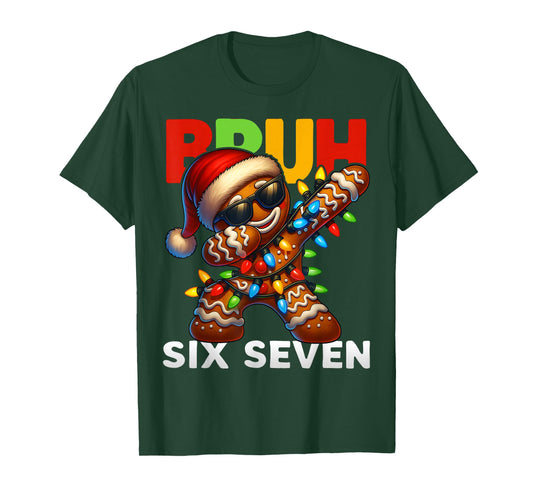 67 Christmas Bruh Funny 67 Gingerbread Dabbing Kids Boys Dab T-Shirt
