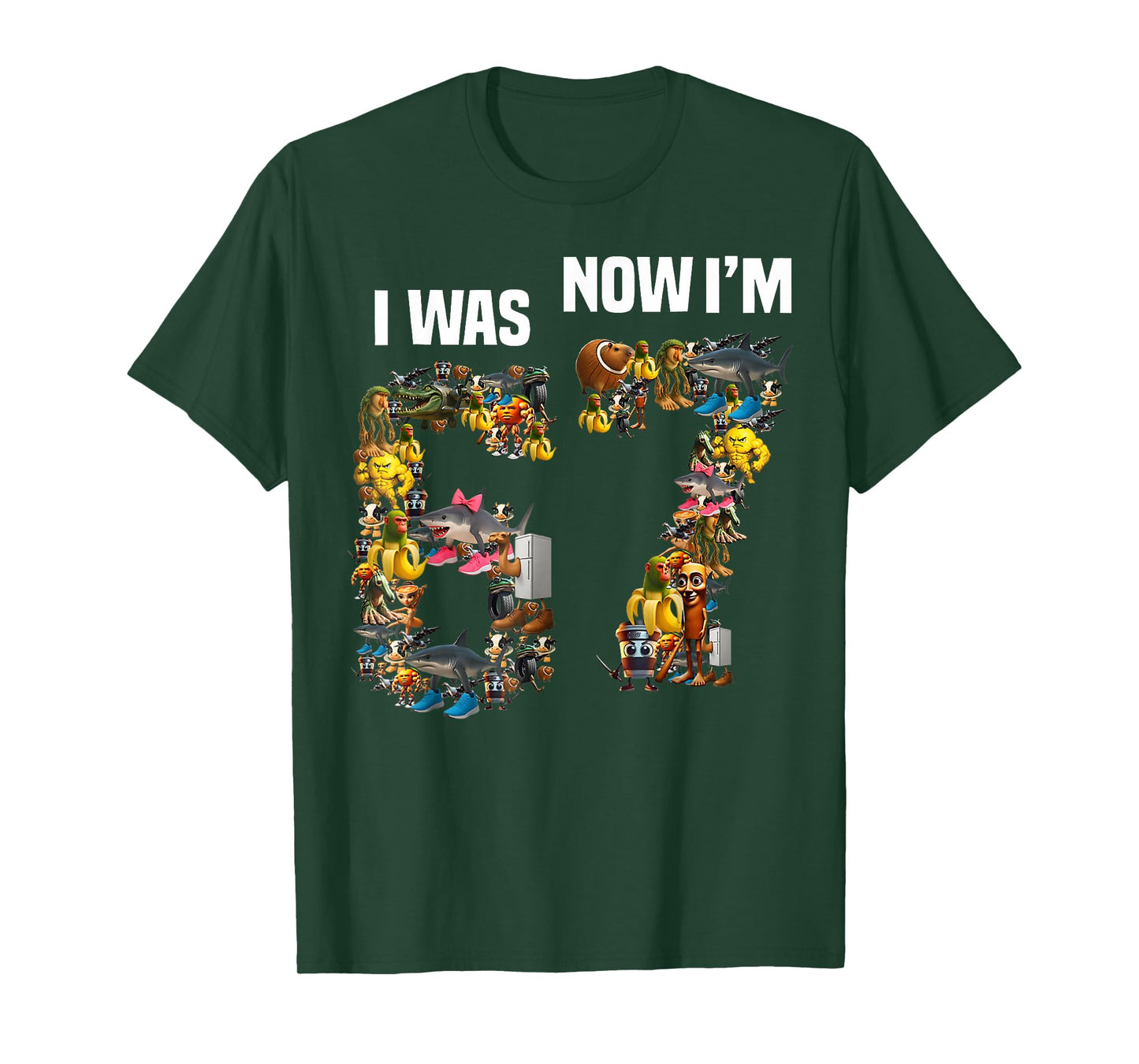 Retro I was 6 Now I'm 7 Birthday 67 Brainrot Boys Kid Cute T-Shirt