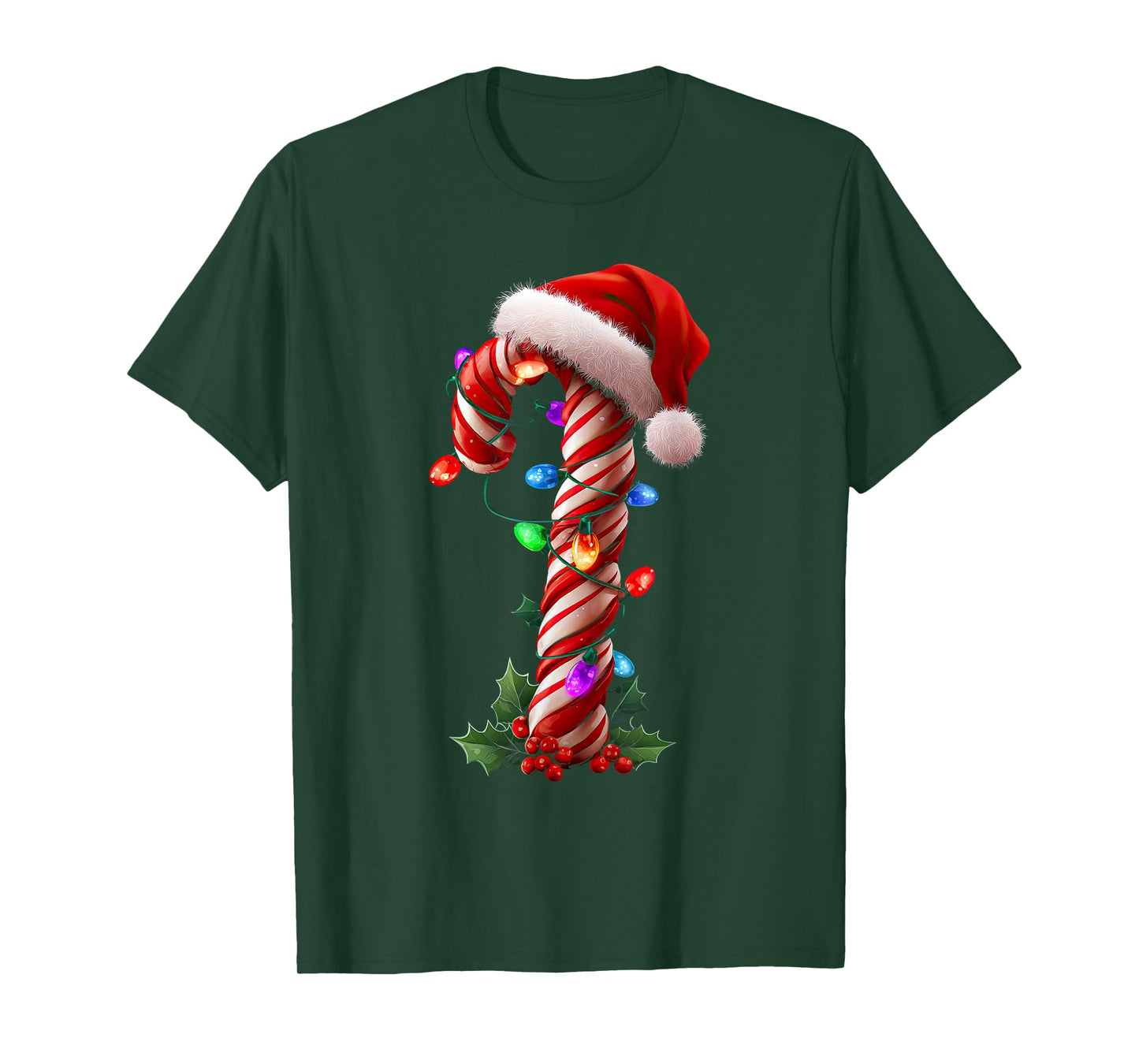 Candy Cane Christmas Design Boys Girls Kids Adults T-Shirt