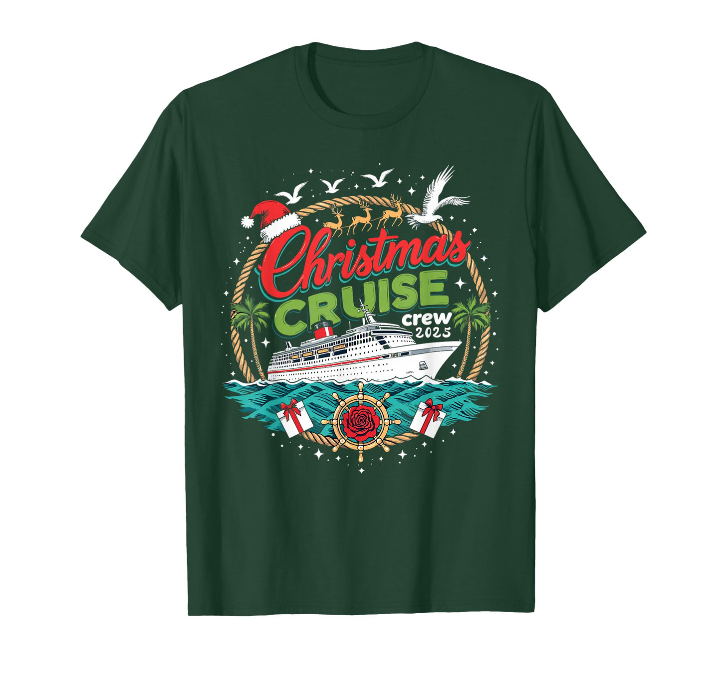 Christmas Cruise Crew 2025 Family Pajamas Holiday Vacation T-Shirt