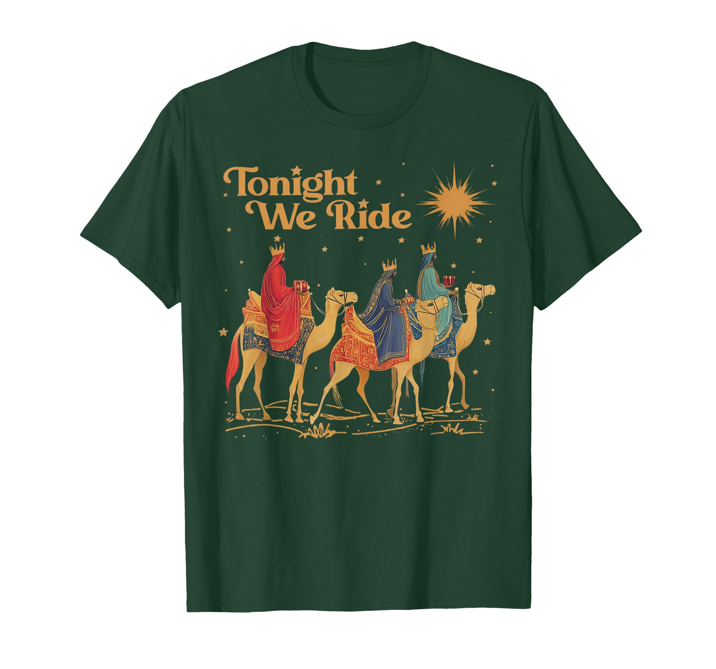 Retro Tonight We Christian Ride Christmas Christian Quote T-Shirt