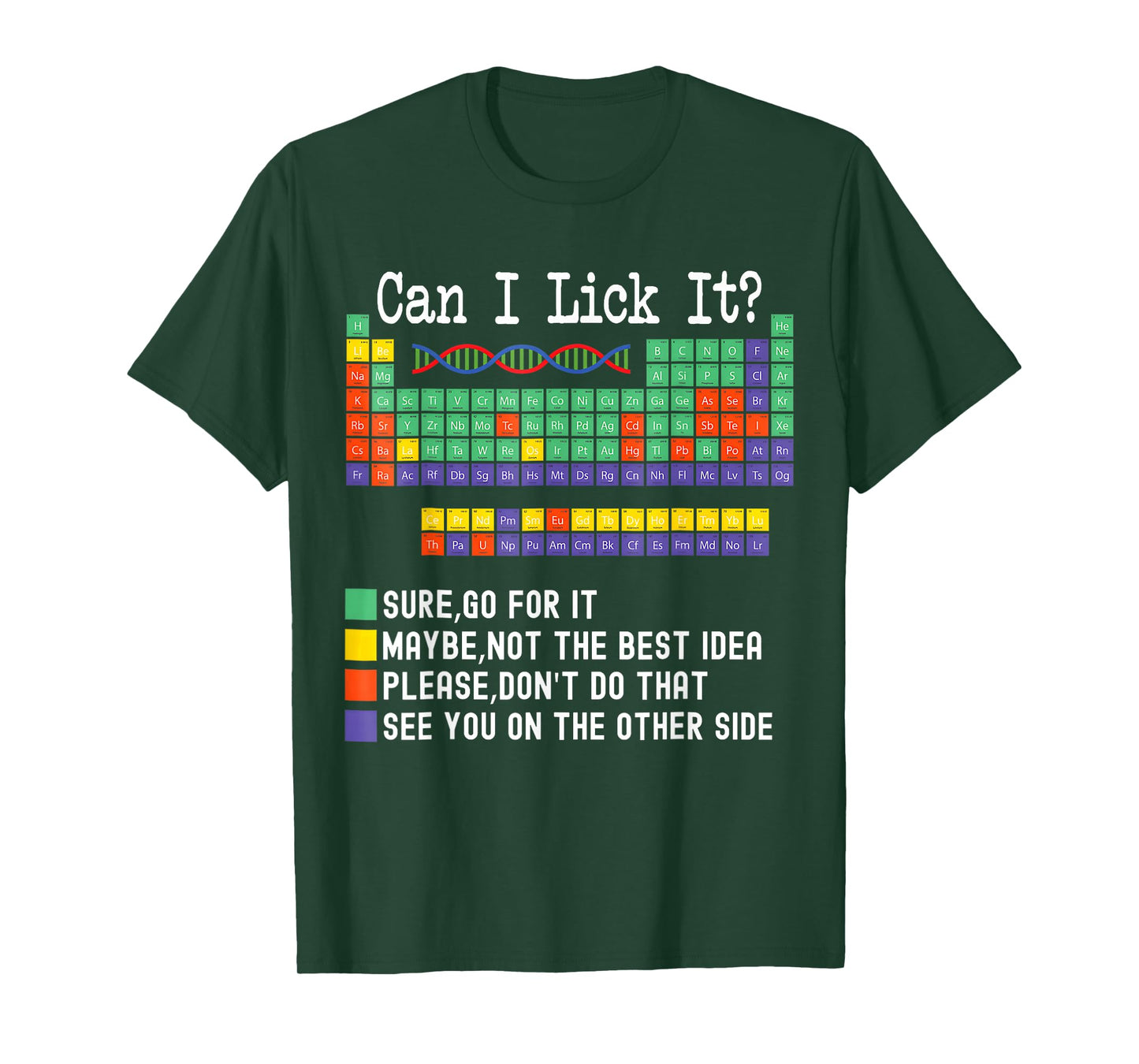Can I Lick It Periodic Table Chart Science Teacher Cool Meme T-Shirt