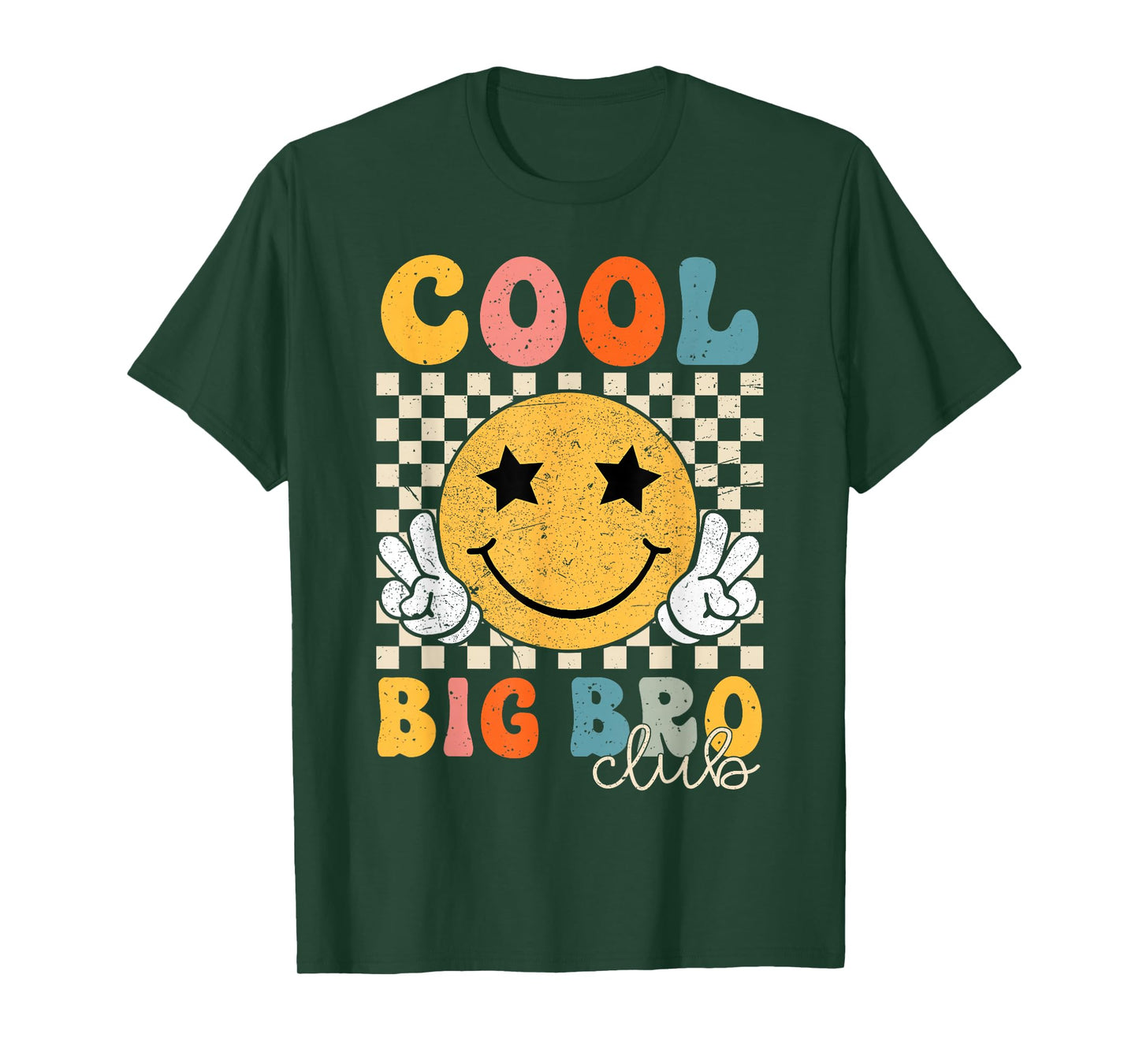 Groovy Cool Big Bro Club Retro Brother Matching Family T-Shirt