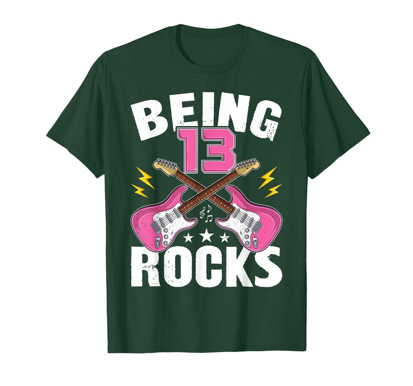 Being 13 Rocks Cute 13 Years Old Guitar 13th Birthday Girls T-Shirt