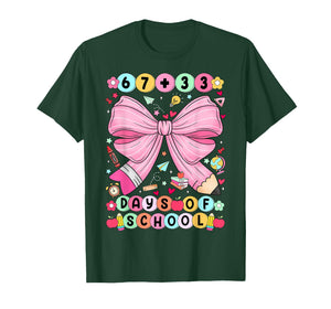 67 + 33 Days of School Coquette Bracelet 100 Days of School T-Shirt