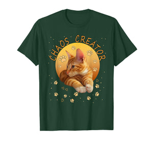 Orange Tabby Ginger Kitten Cat Lovers Mom Dad Chaos Creator T-Shirt
