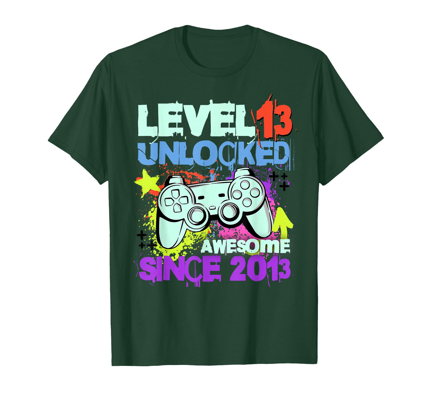 Level 13 Unlocked Awesome Since 2013 13th Birthday Boy Gamer T-Shirt