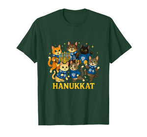 Hanukkat Cute Cats Hanukkah Menorah Design T-Shirt