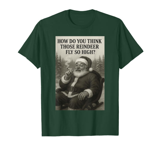 Cool Santa Claus Smoking Weed Marijuana 420 Christmas Quote T-Shirt