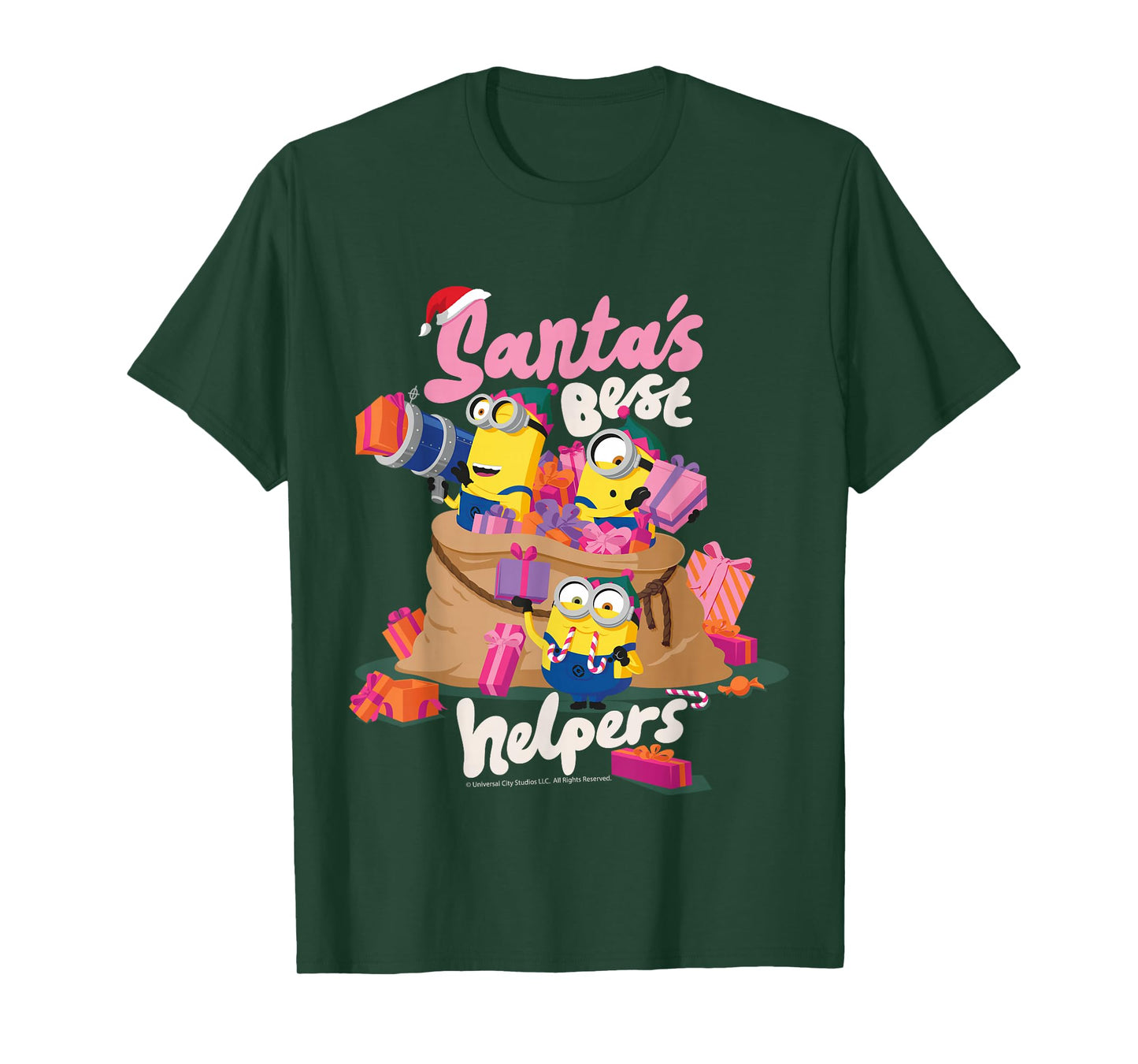 Santa's Best Helpers Minions Christmas Fun T-Shirt