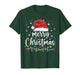 Merry Christmas Lights Santa Hat Xmas Family Matching Pajama T-Shirt