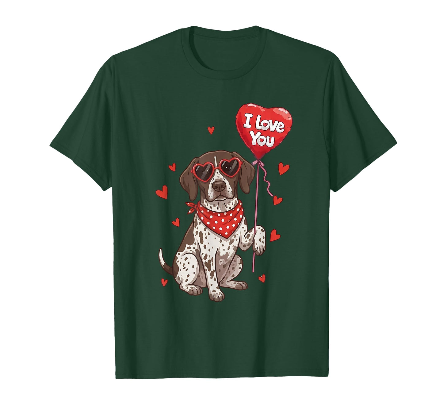 German Shorthaired Pointer Valentine Heart I Love You Dog T-Shirt
