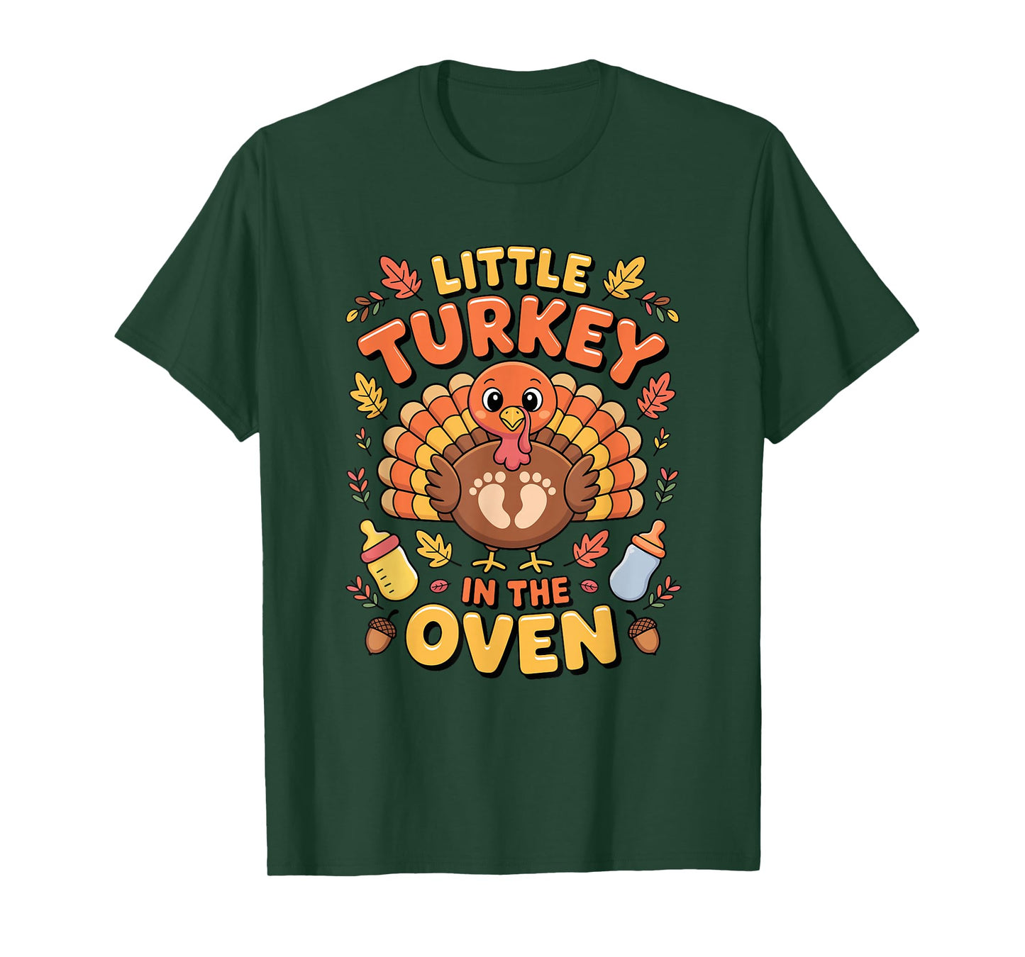 Thanksgiving Baby Announcement Little Turkey in The Oven T-Shirt