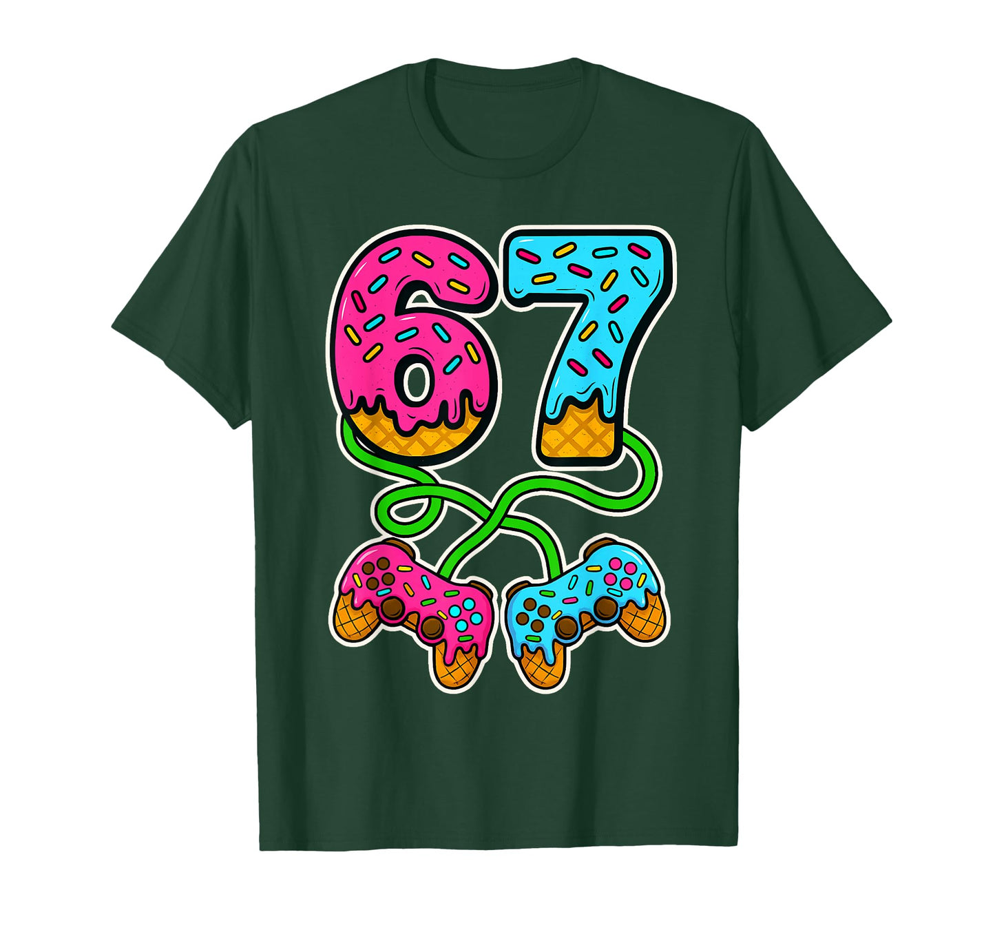 67 Ice Cream Drip Meme Gamer Six Seven Gen Alpha Slang Boys T-Shirt