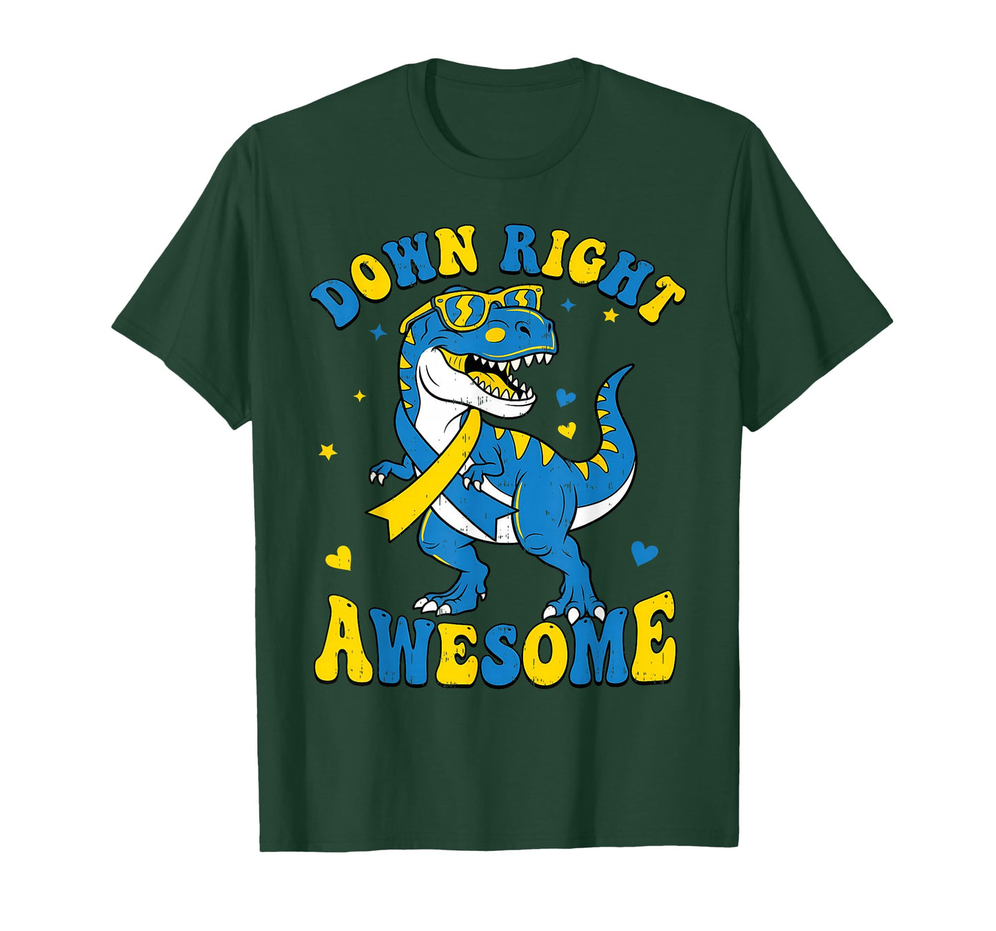 Down Right Awesome World Down Syndrome Awareness Men Boys T-Shirt