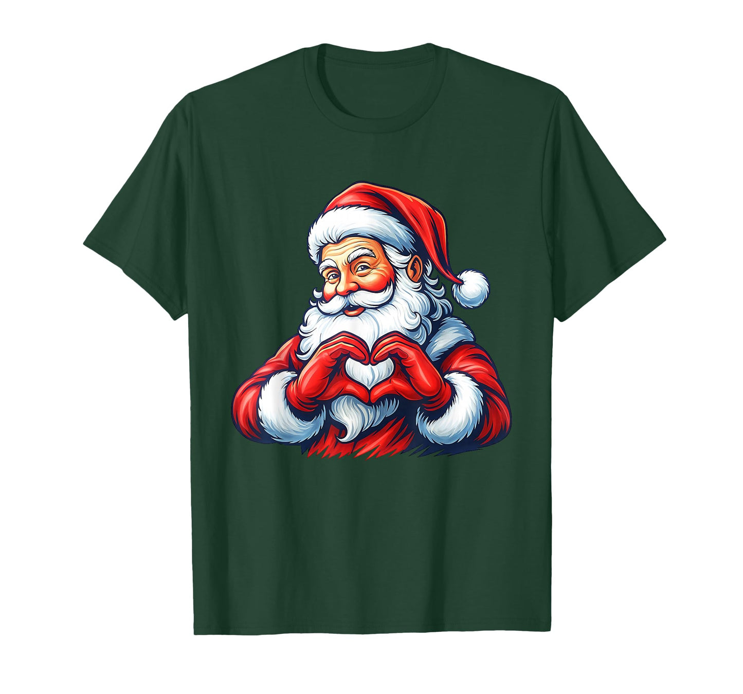 Santa Heart Hands Christmas Love T-Shirt
