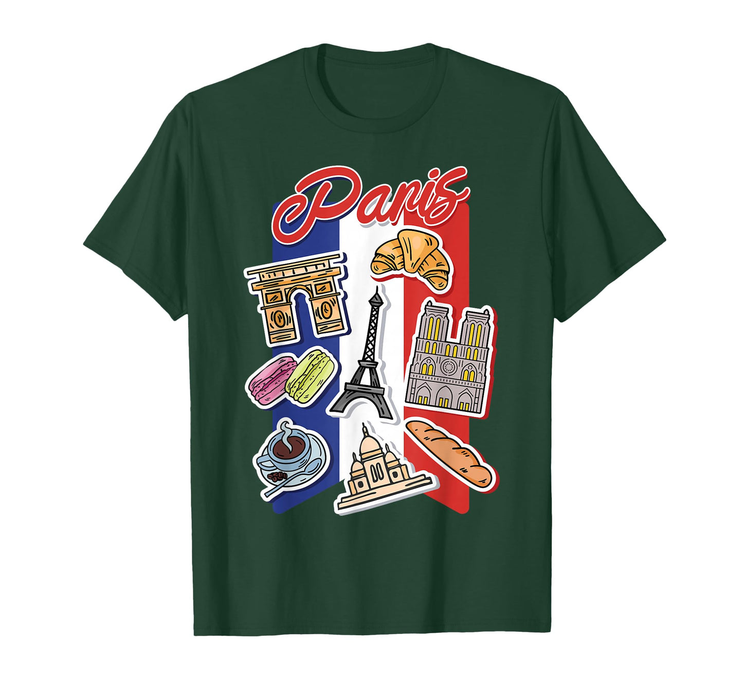 Retro Paris Food & Places France Fashion Collage Costume T-Shirt