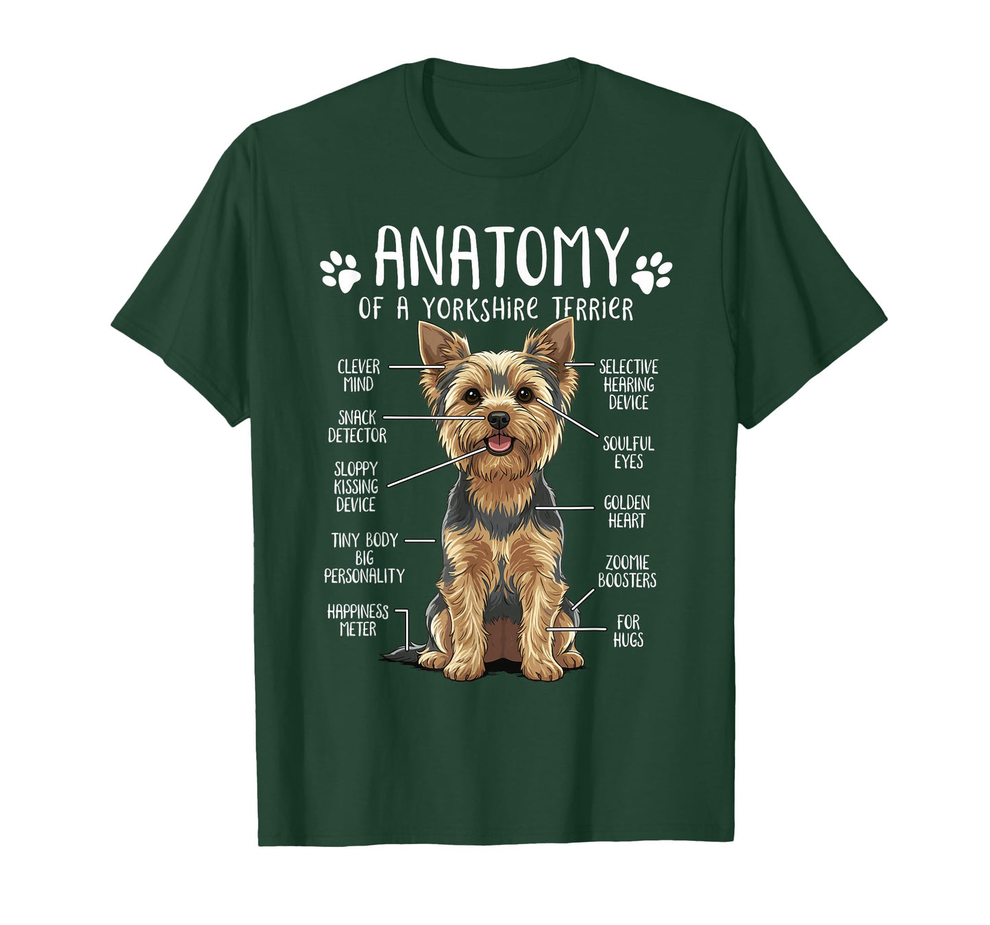 Funny Yorkie Anatomy Yorkshire Terrier Dog Lover Yorkie Mom T-Shirt
