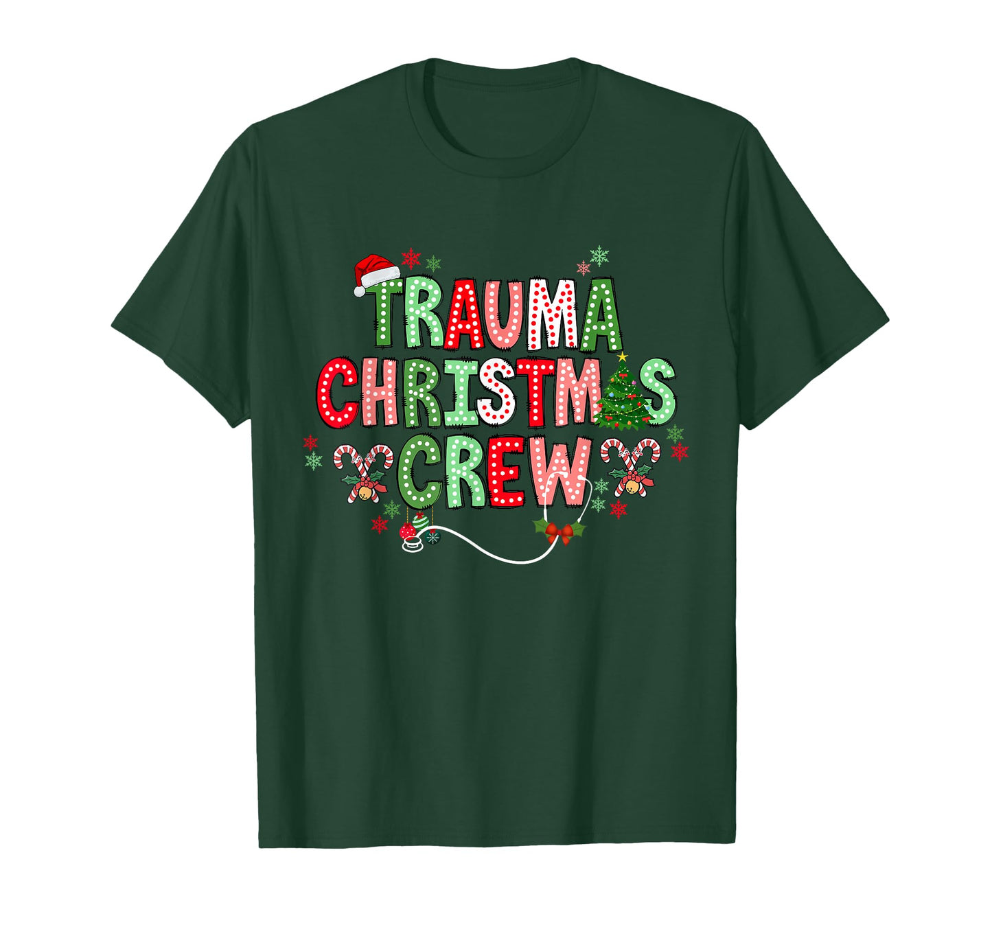 Christmas Trauma Nurse Crew Surgical Ortho Scrub Top Xmas T-Shirt