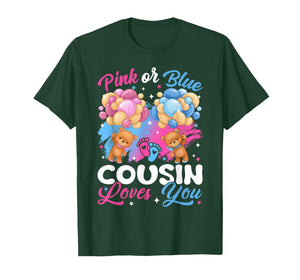 Bears Pink Or Blue Cousin Loves You Gender Reveal T-Shirt