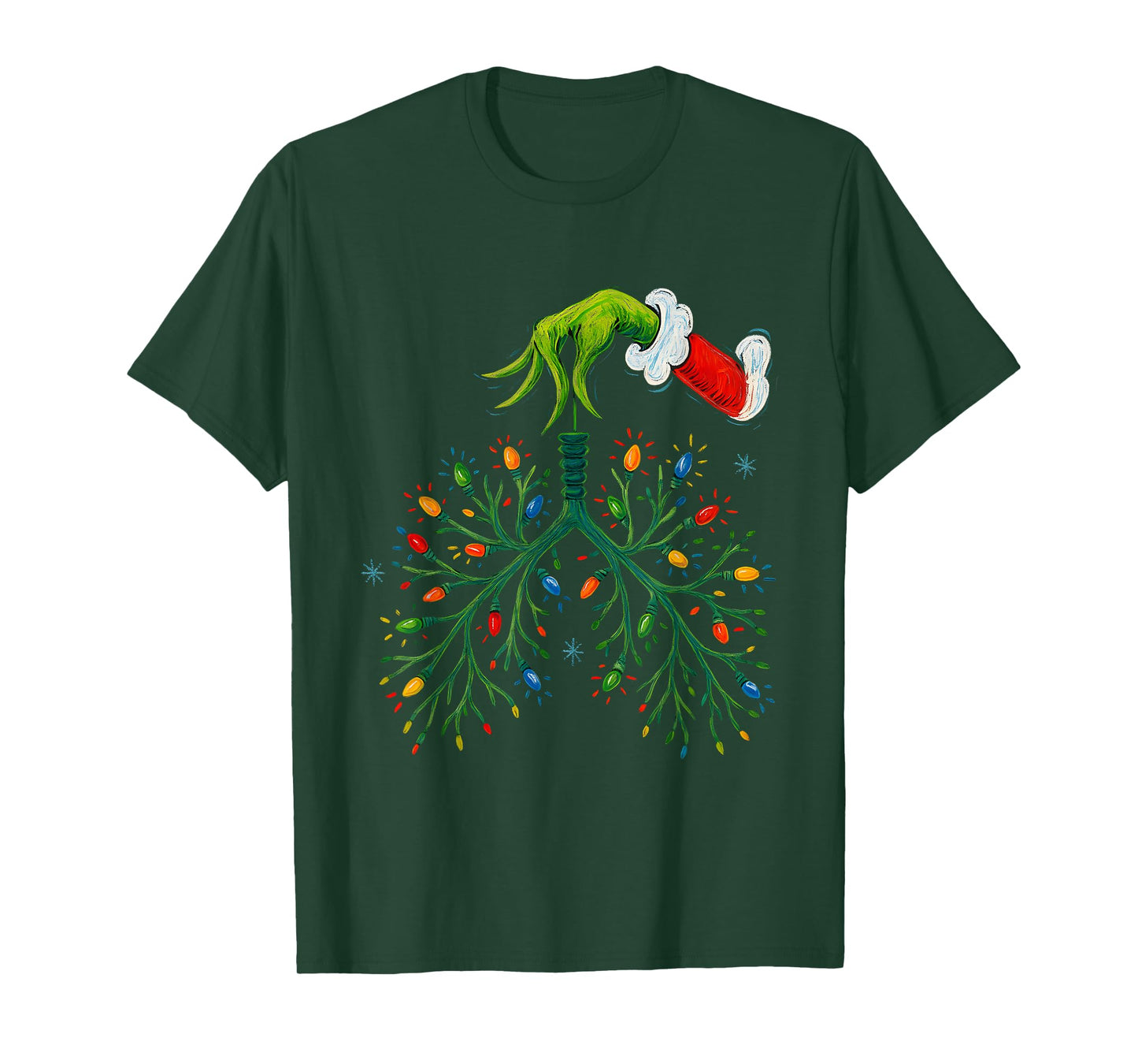 Funny Christmas Lungs Lights Art – RT Holiday T-Shirt