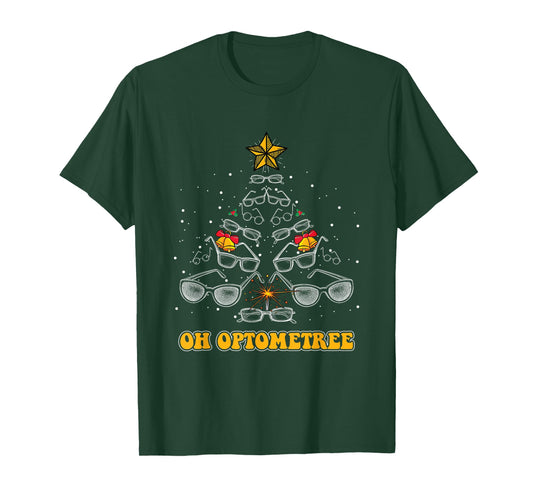 Oh Optometree Xmas Tree Ornaments Christmas Optometrist T-Shirt