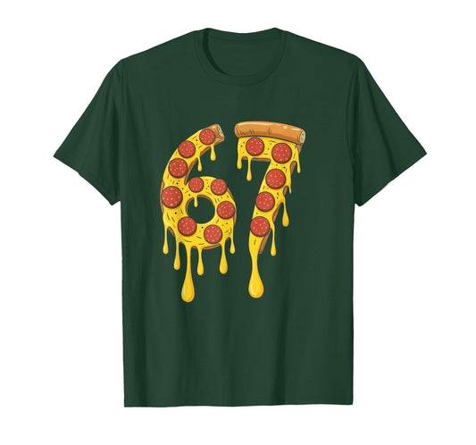 Funny Six Seven Pizza 67 Number T-Shirt