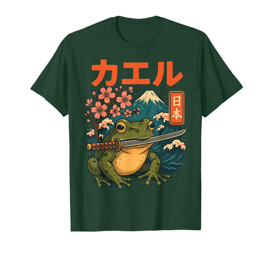 Frog Samurai Vintage Japanese Warrior T-Shirt