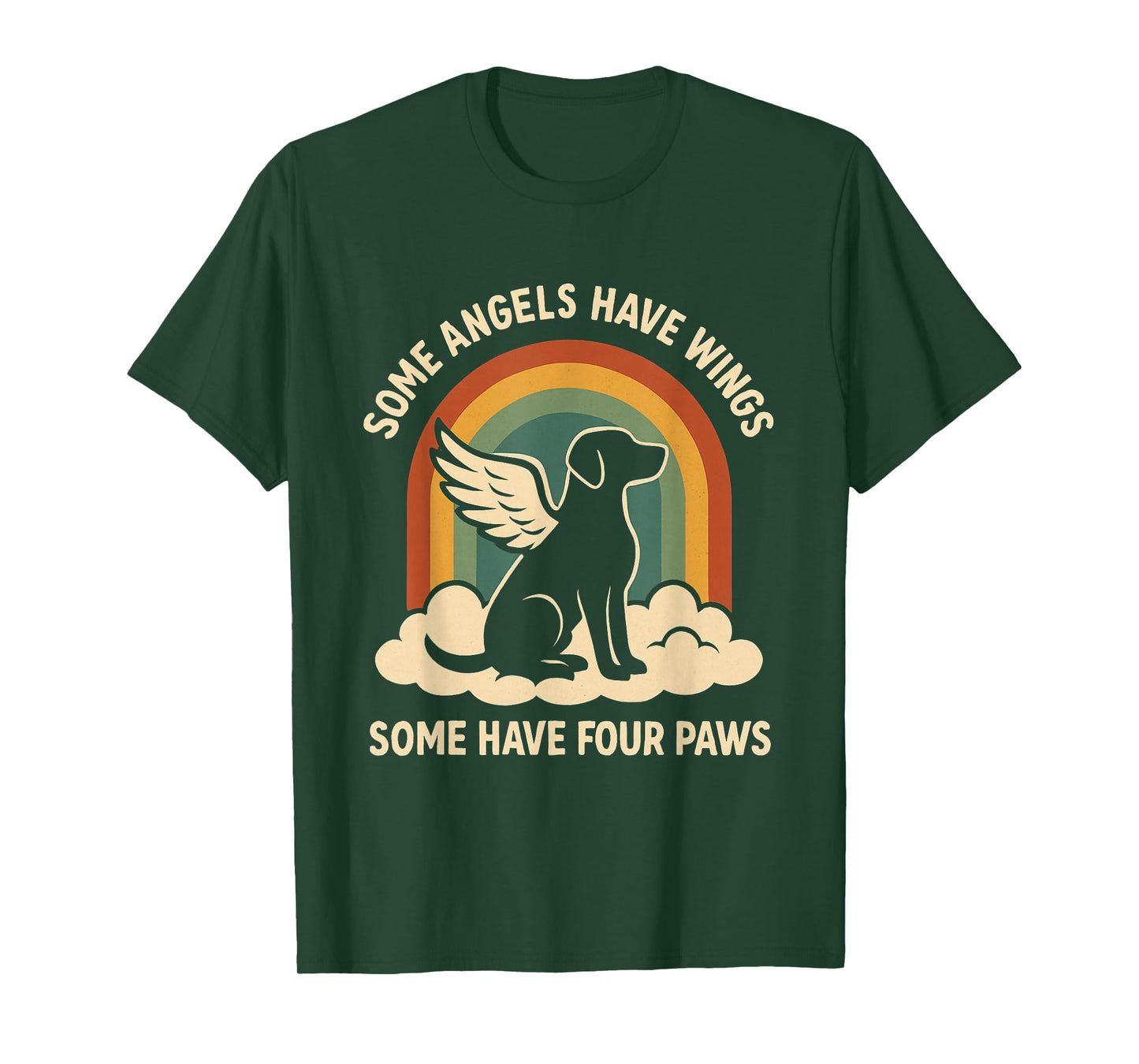 Memorial Dog Lover Puppy Pows for Men Women Dog Angel Wings T-Shirt