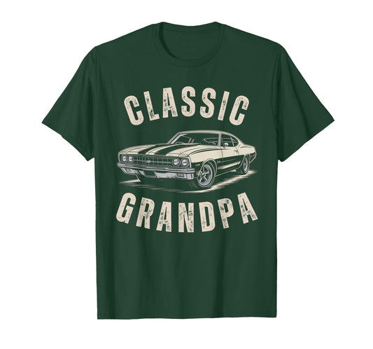 Classic Grandpa Muscle Vibe Outfit for Old car Enthusiasts T-Shirt