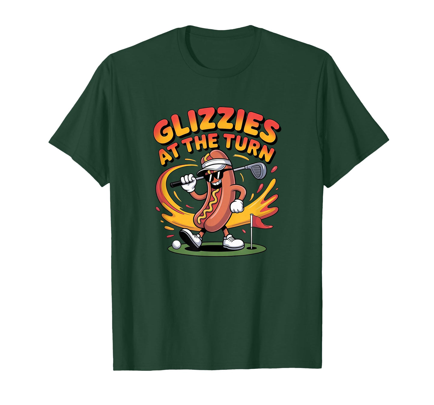 Glizzy at The Turn Golf and Hot Dog Design T-Shirt