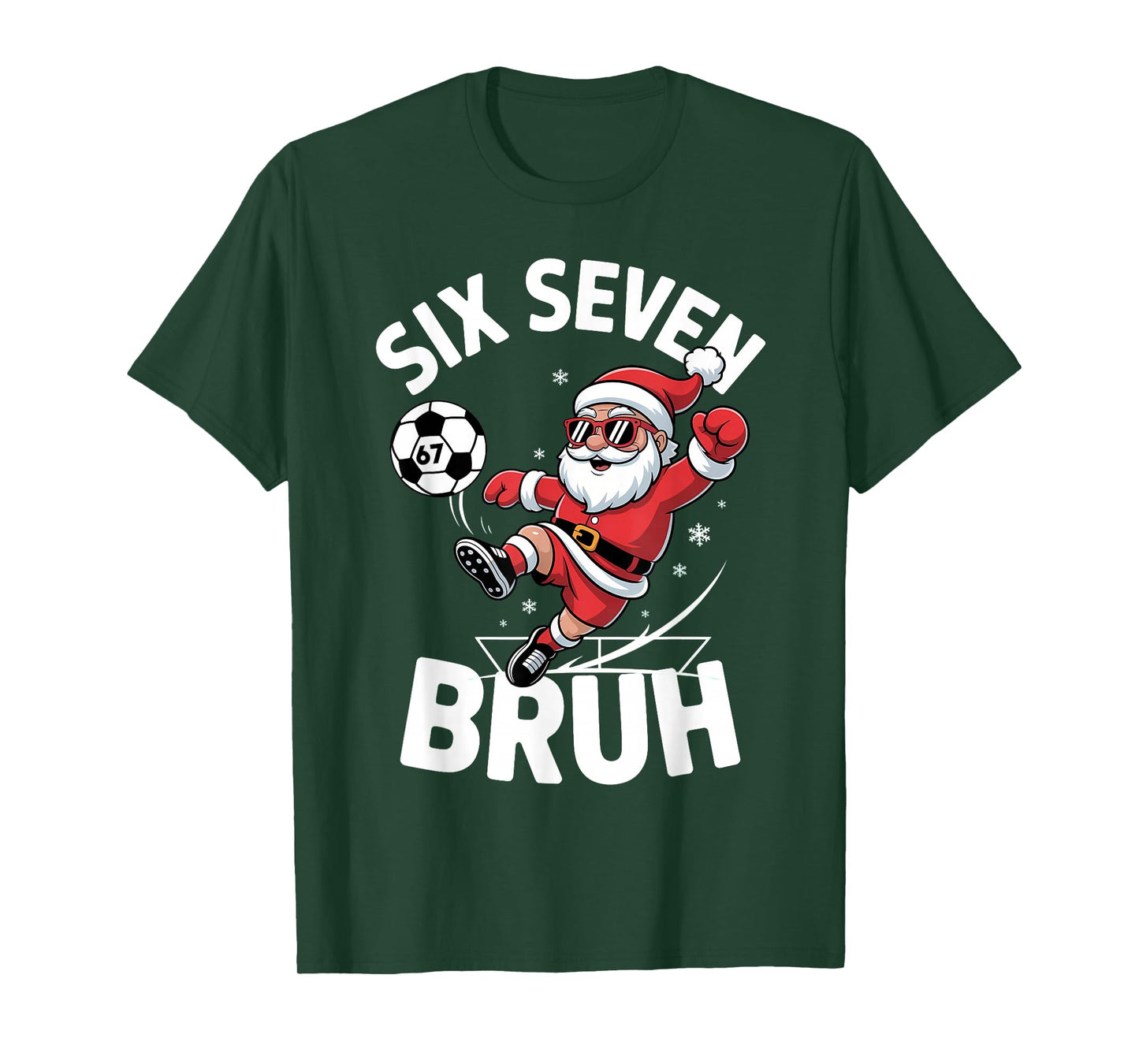 Funny Bruh Soccer Santa 67 Meme Christmas Xmas Pajamas Boys T-Shirt