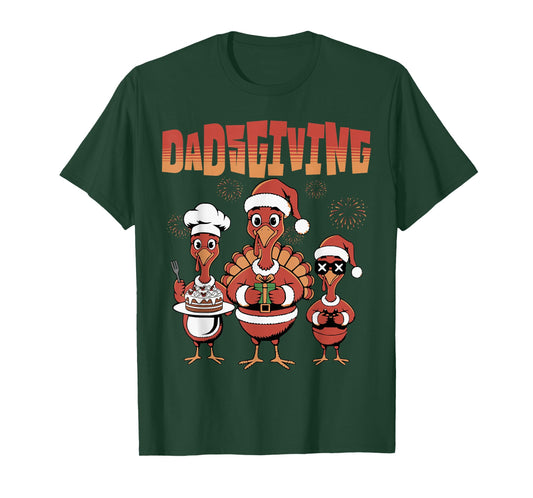 Thanksgiving Turkey Squad Dancing Dad Mom Kid Happy New Year T-Shirt