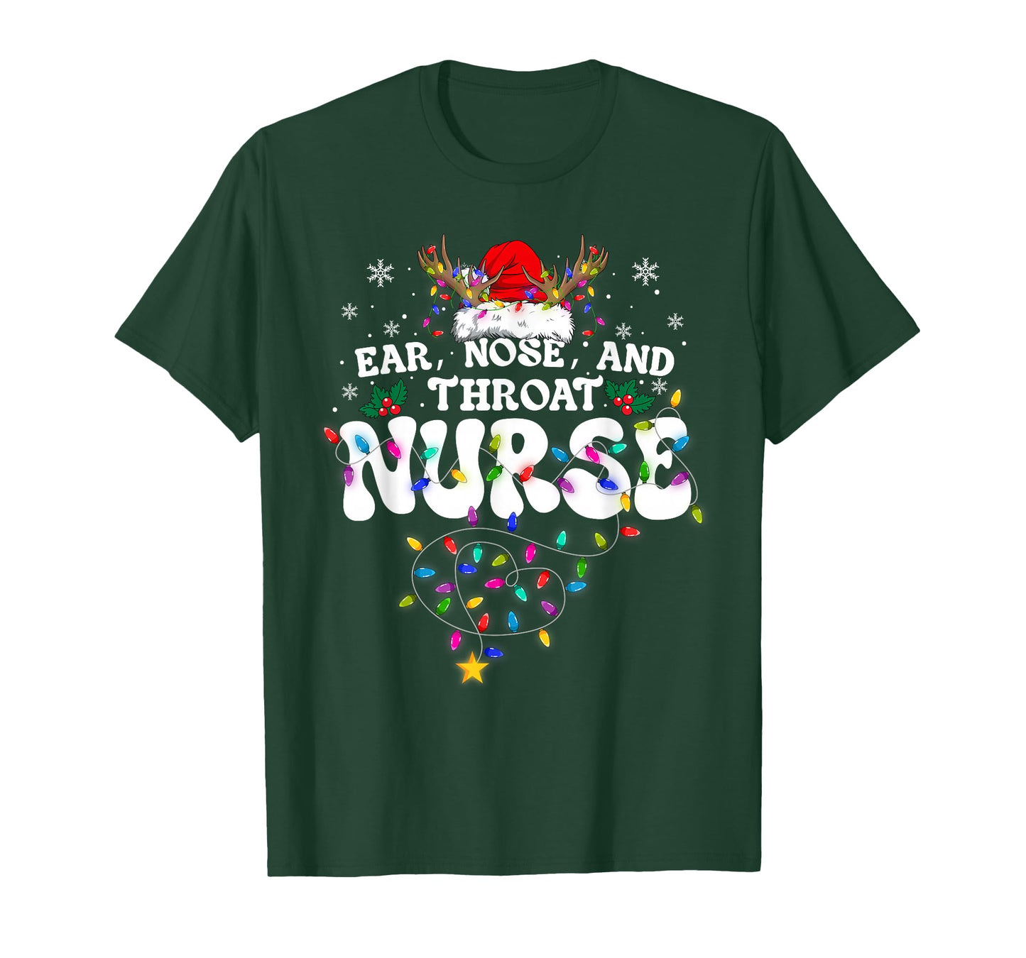 Ear Nose and Throat Nurse Christmas Xmas Nursing ENT Squad T-Shirt