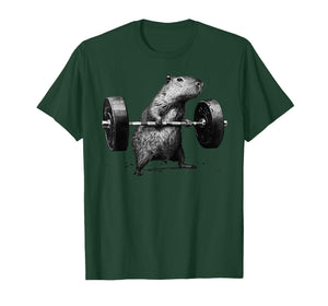 Vintage Capybara Gym Workout Fitness Weightlifting Graphic T-Shirt