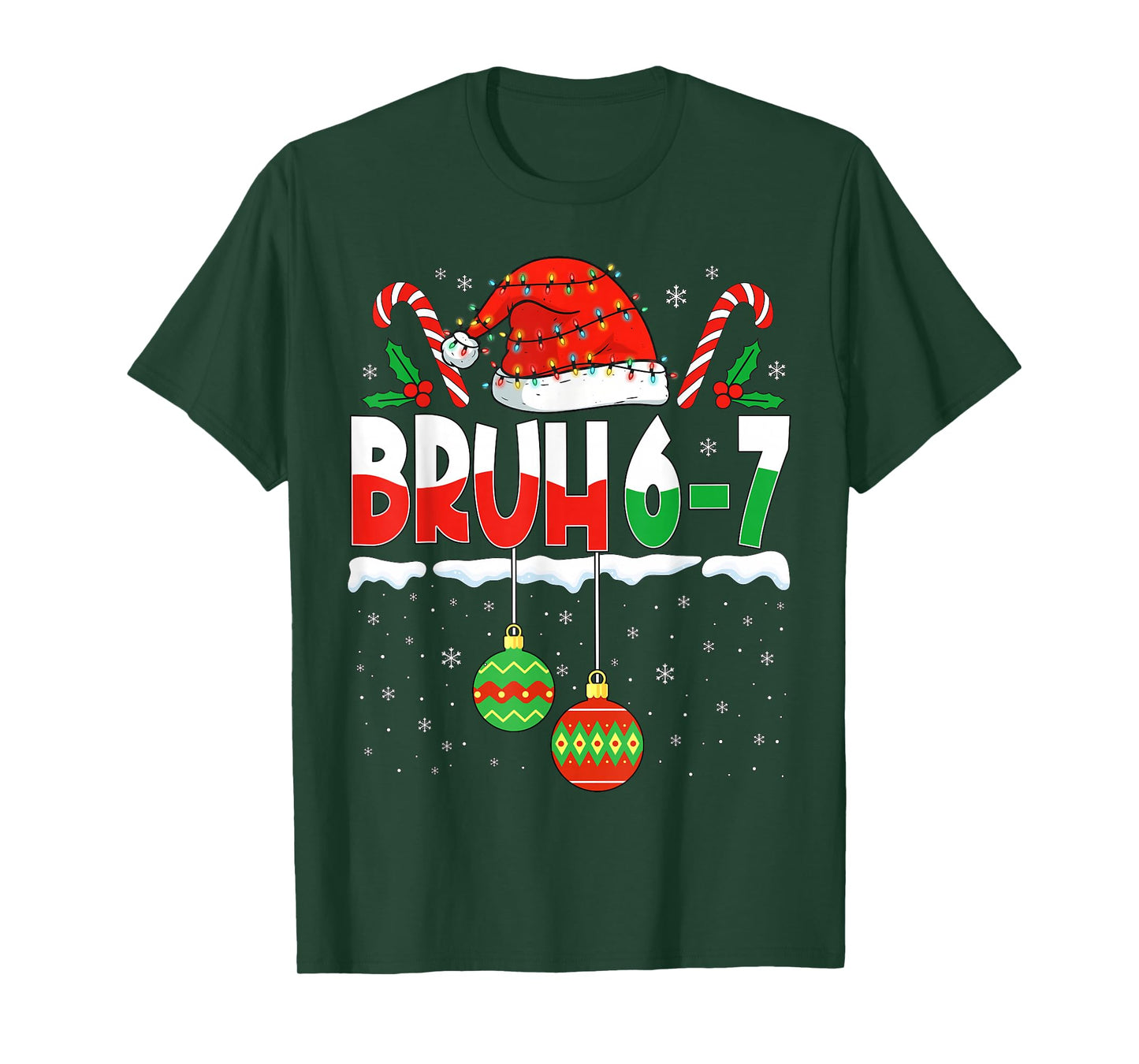 Bruh 67 Six Seven Meme Gen Alpha Slang Merry Christmas Men T-Shirt