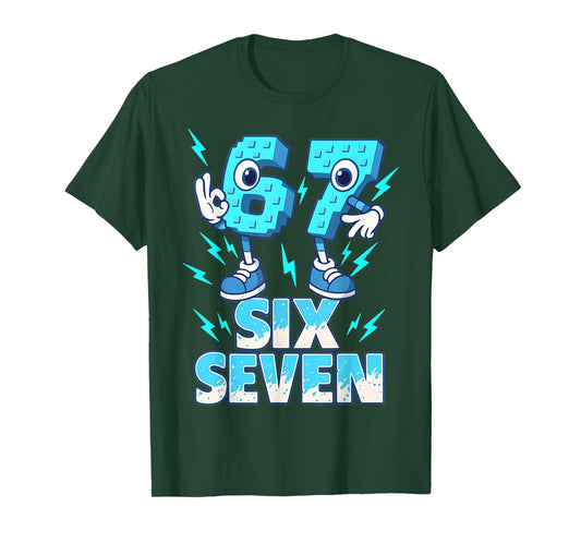 Six Seven 67 Meme Brainrot Gift for Youth Kids Boy Girl T-Shirt