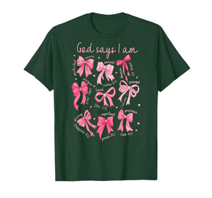 God Says I Am Coquette Bow Coquette Bow Fall Valentine Chris T-Shirt