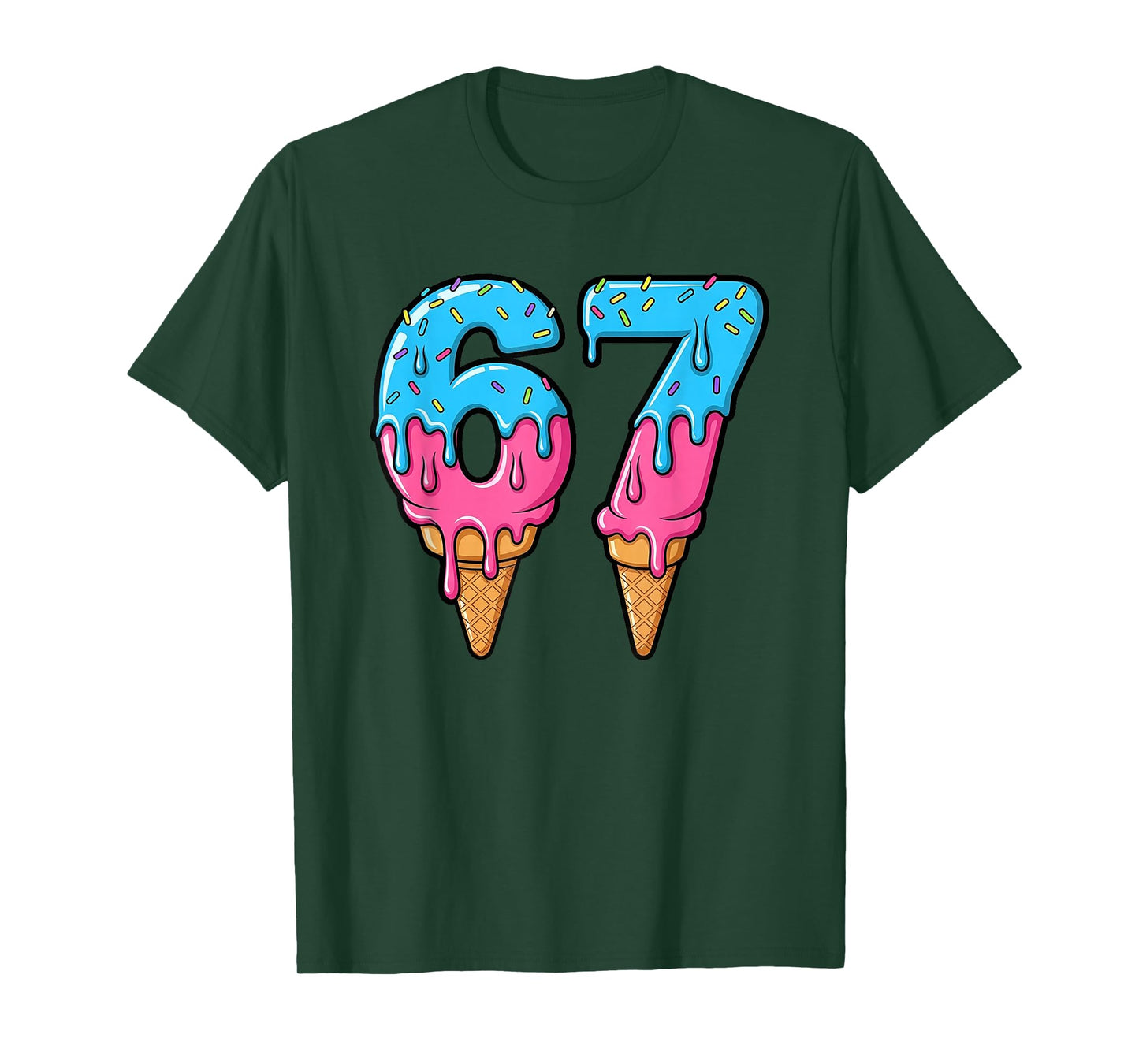 Funny 67 Meme Ice Cream Drip Six Seven Gen Z T-Shirt