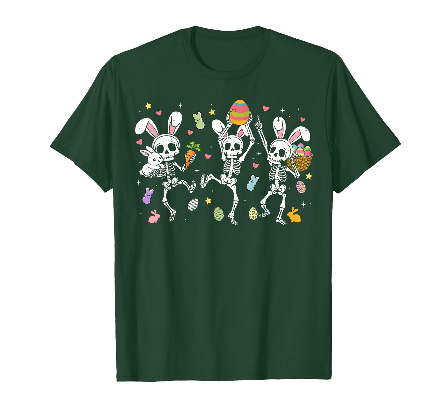 Happy Easter Day Funny Skeletons Dancing Bunny Eggs Boy Girl T-Shirt