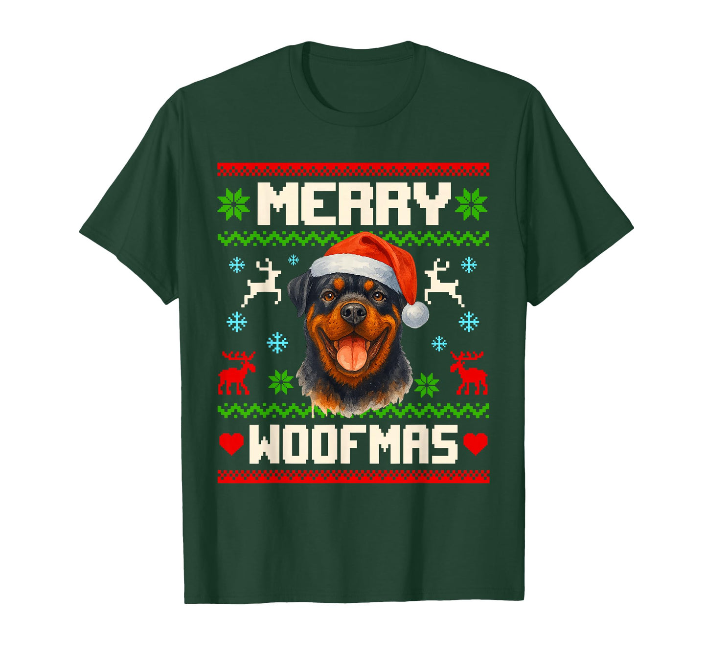 Rottweiler Dog Christmas Ugly Sweater Pet Dog Lover Xmas T-Shirt
