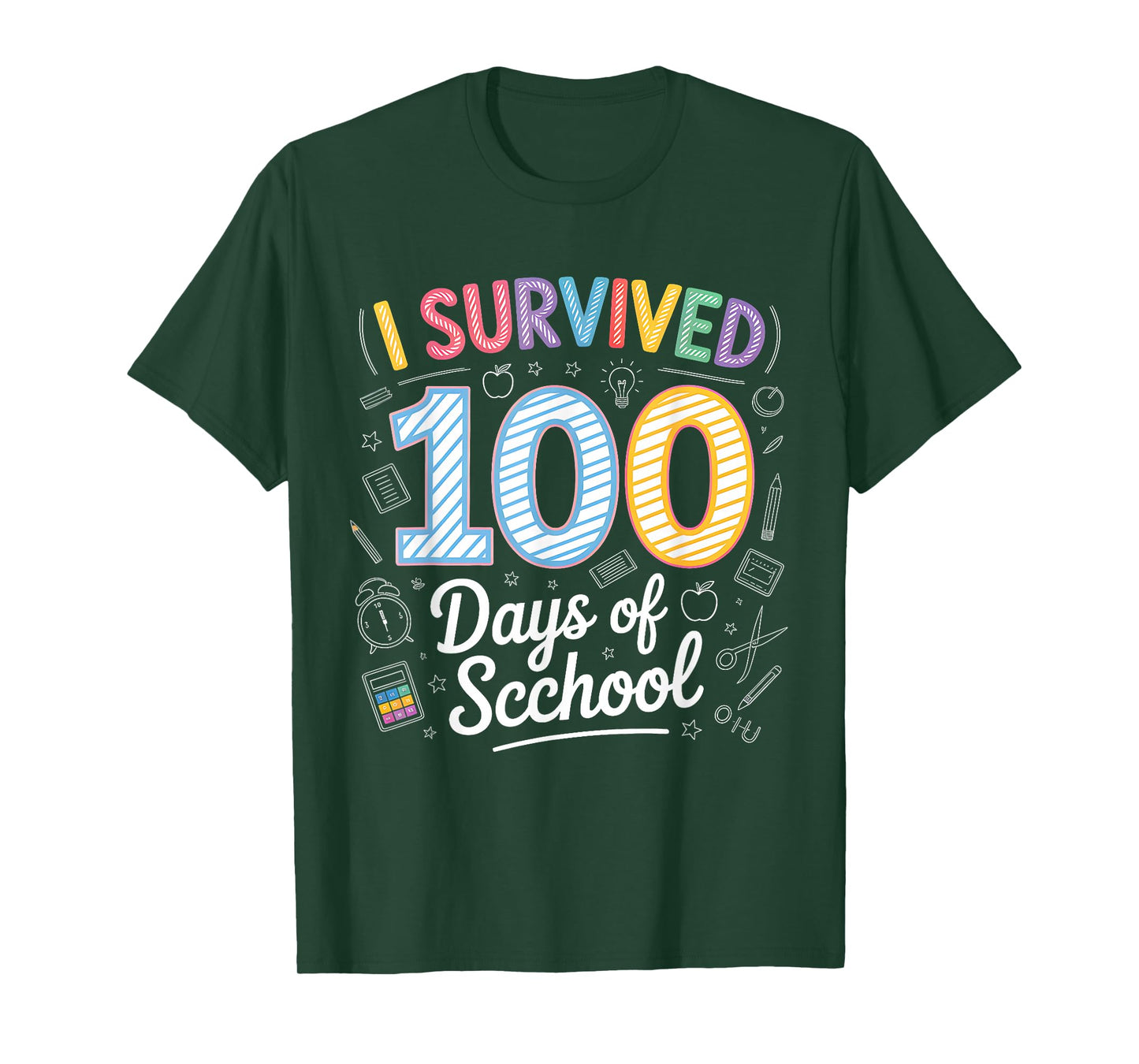 I Survived 100 Days of School Teacher Kids 100 Days Smarter T-Shirt