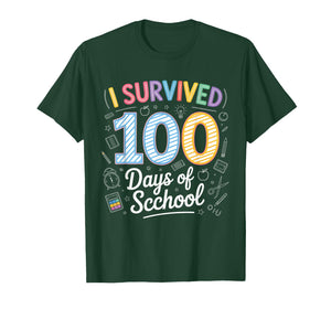 I Survived 100 Days of School Teacher Kids 100 Days Smarter T-Shirt