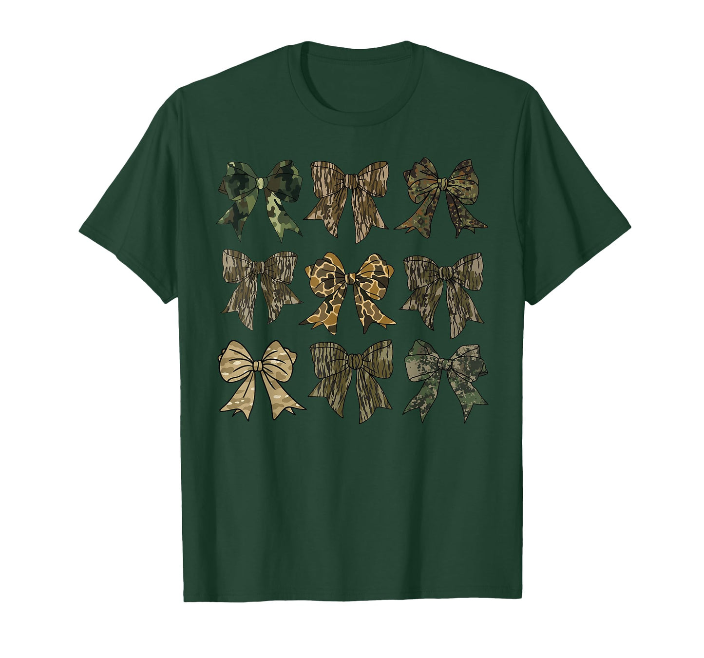 Camouflage Old Camo Bow Camo Coquette Bow Hunting Women Girl T-Shirt