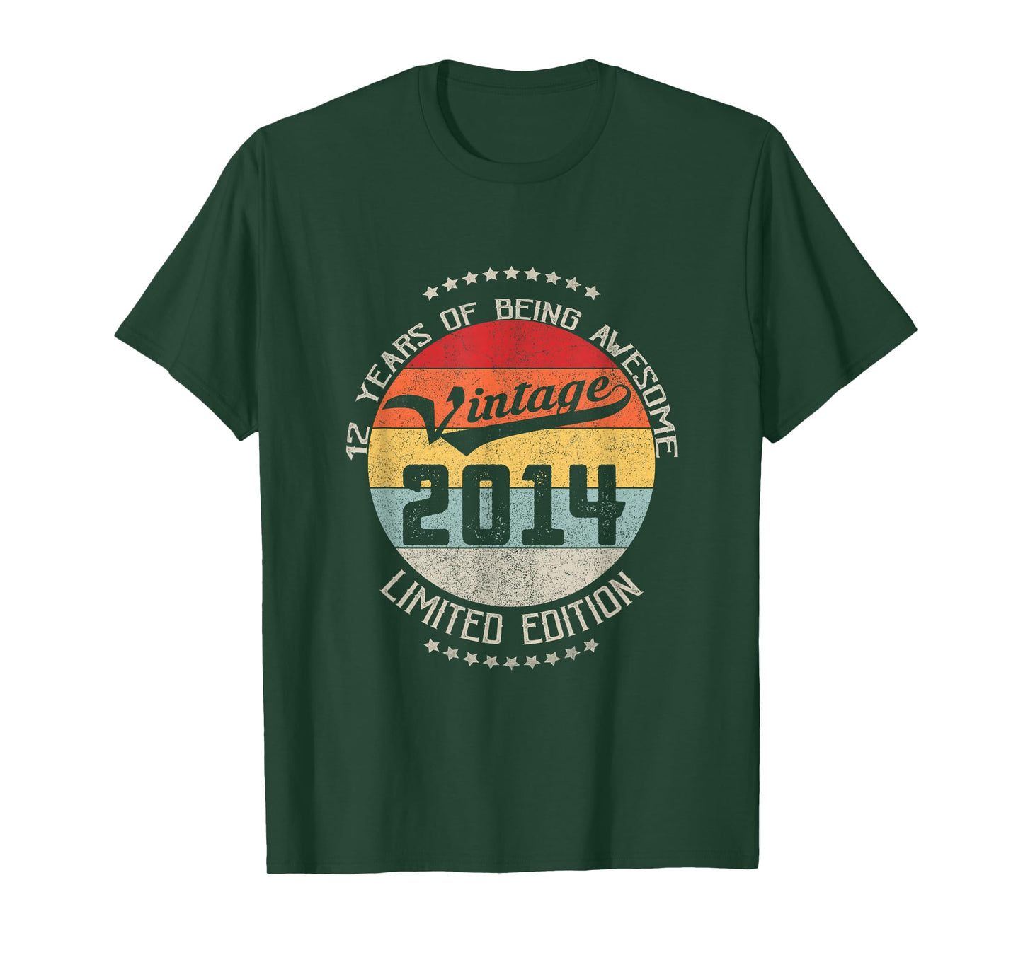 12th Birthday Gift Vintage Being Awesome 2014 12 Years Old T-Shirt