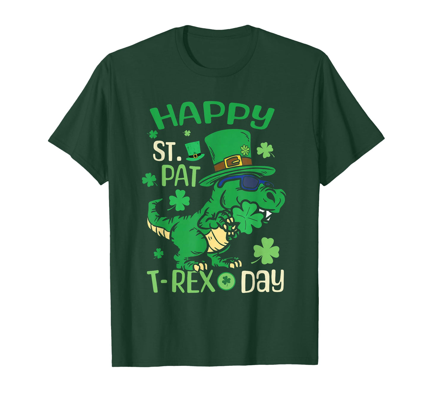 Happy St Pat Trex Day Dino St Patricks Day Toddler Kids Boys T-Shirt