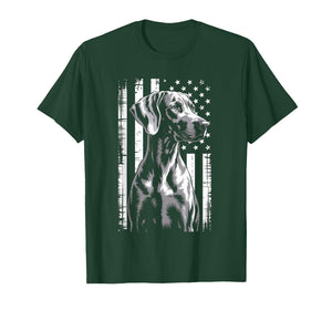 American Flag Weimaraner Dog Patriotic USA T-Shirt