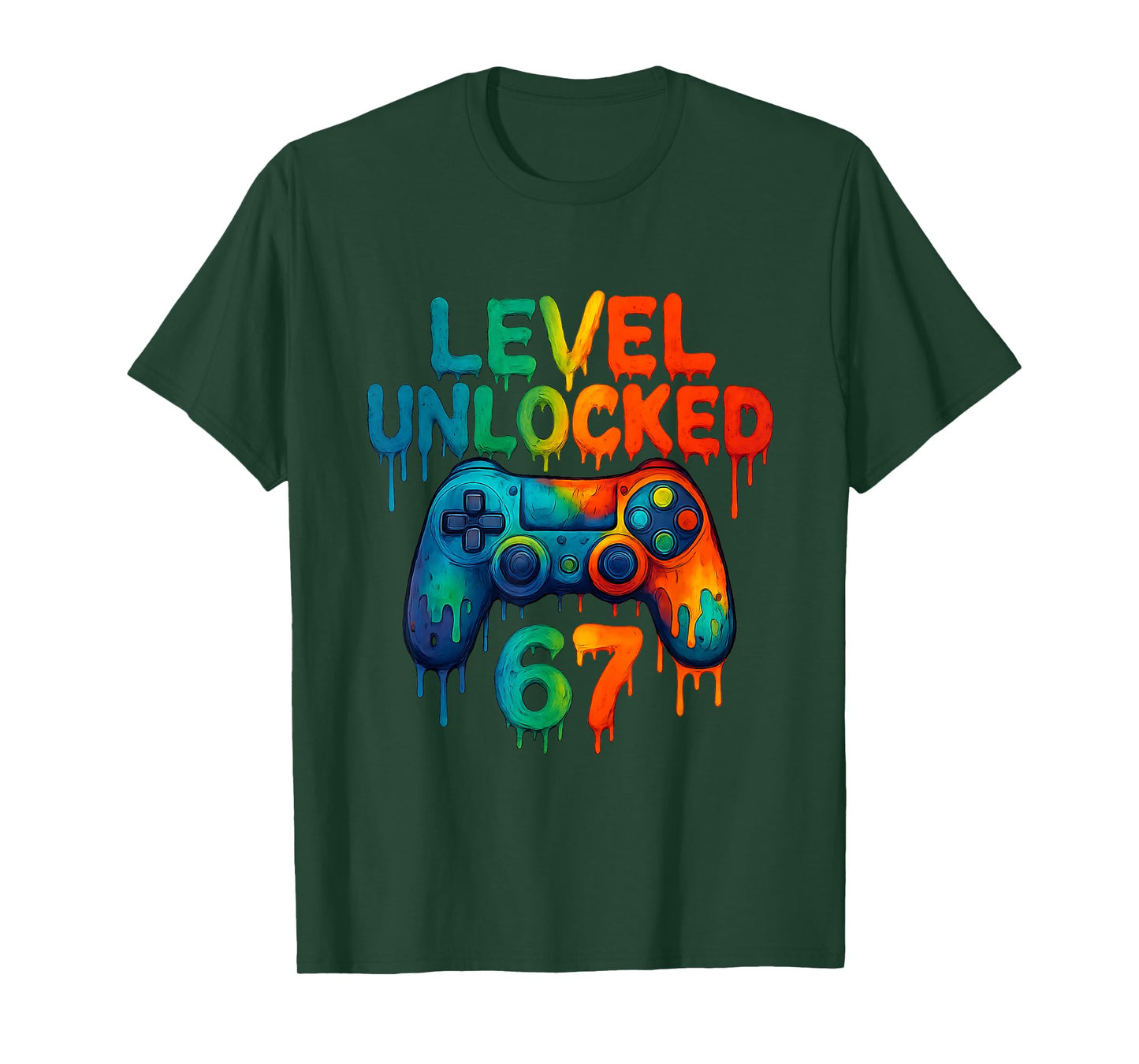 Gamer 67 Drip Level Unlocked 67 Video Game Gen Alpha Meme T-Shirt
